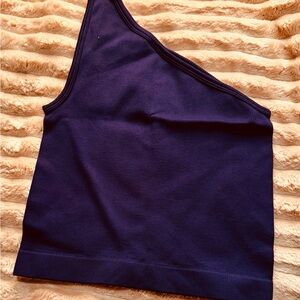 A New Day Ribbed One-Shoulder Tank – Purple – Size S